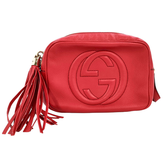 #1429 GUCCI Soho Disco Camera Red Leather Crossbody