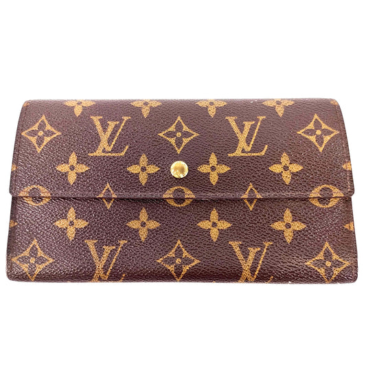 #1457 LOUIS VUITTON Monogram Tri-fold Long Wallet