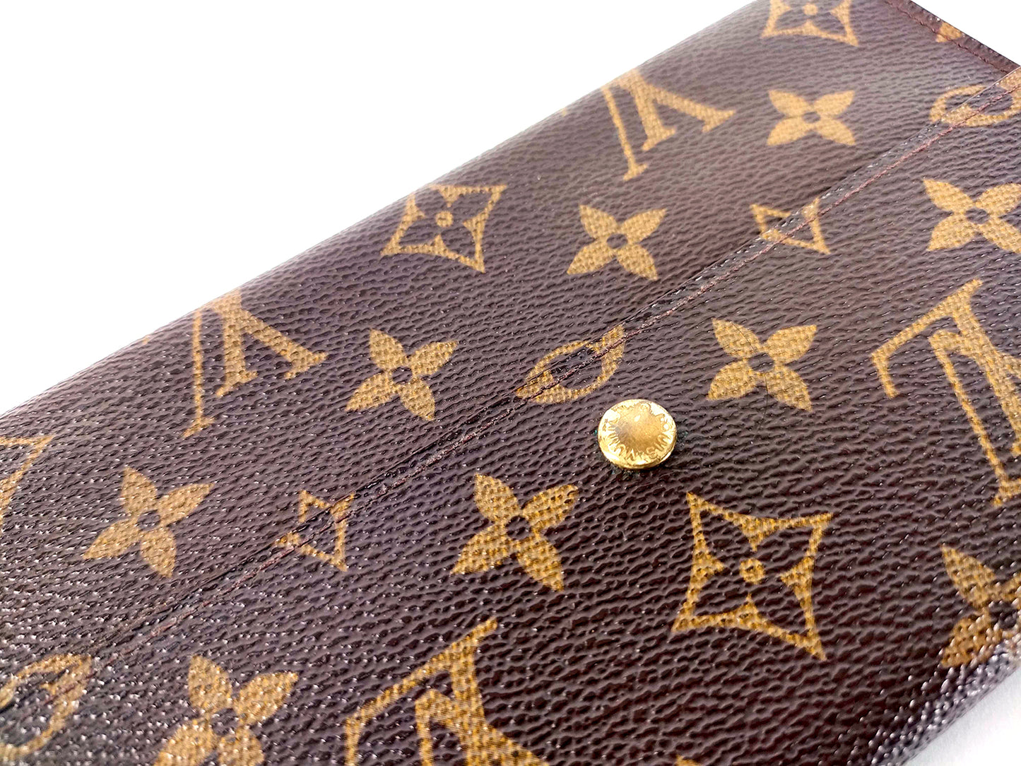 #1457 LOUIS VUITTON Monogram Tri-fold Long Wallet