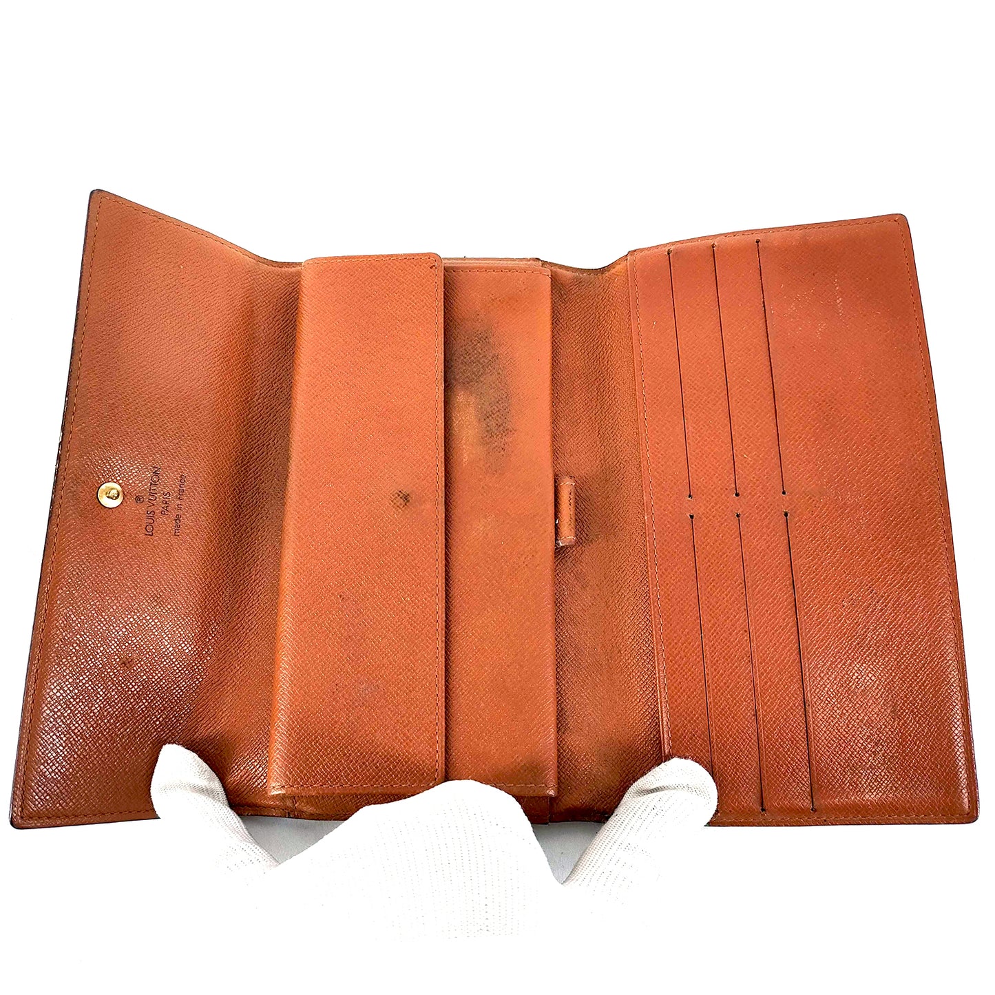 #1457 LOUIS VUITTON Monogram Tri-fold Long Wallet