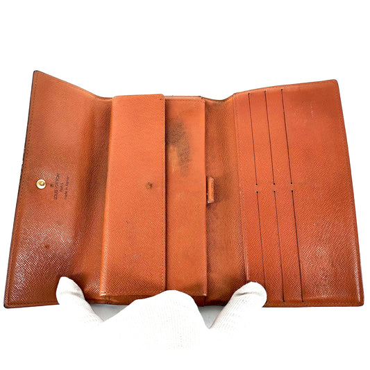 #1457 LOUIS VUITTON Monogram Tri-fold Long Wallet