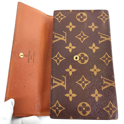 #1457 LOUIS VUITTON Monogram Tri-fold Long Wallet