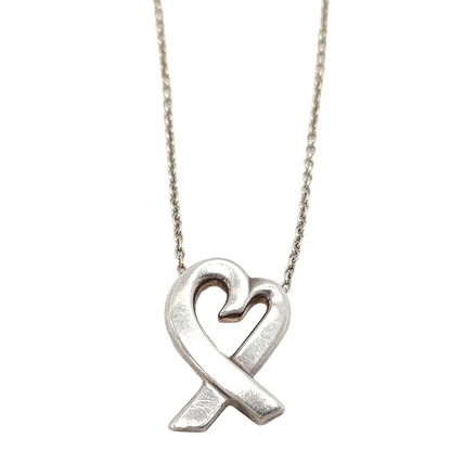 #1399 TIFFANY & CO Paloma Picasso Loving Heart 925 Silver Necklace