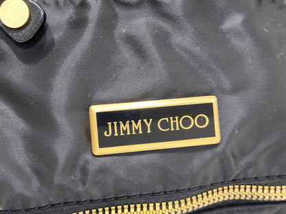 #1414 JIMMY CHOO Black Leather & Neoprene Maddy Bag