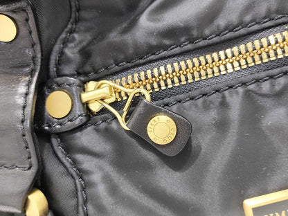 #1414 JIMMY CHOO Black Leather & Neoprene Maddy Bag