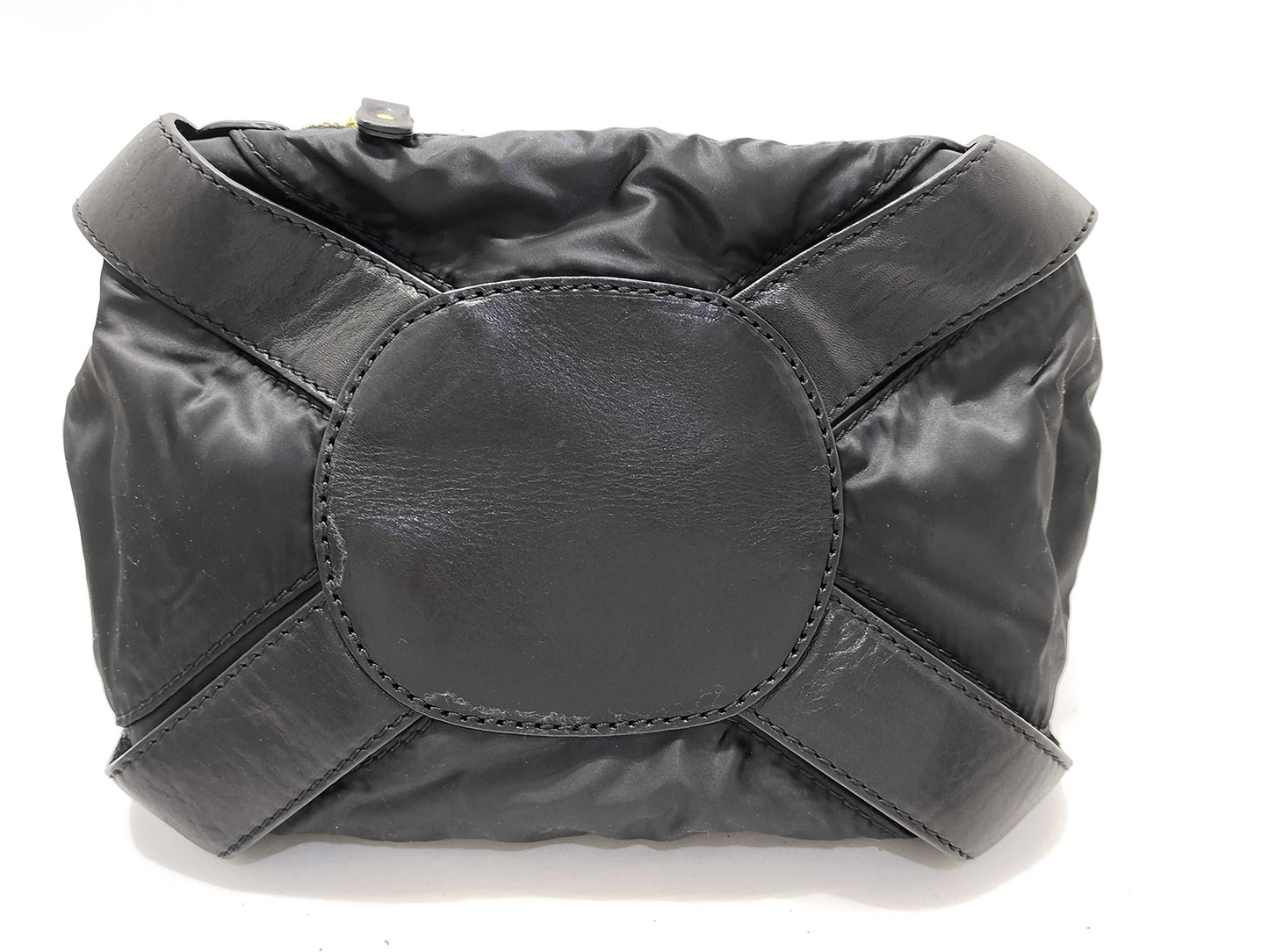 #1414 JIMMY CHOO Black Leather & Neoprene Maddy Bag