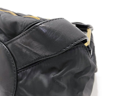 #1414 JIMMY CHOO Black Leather & Neoprene Maddy Bag