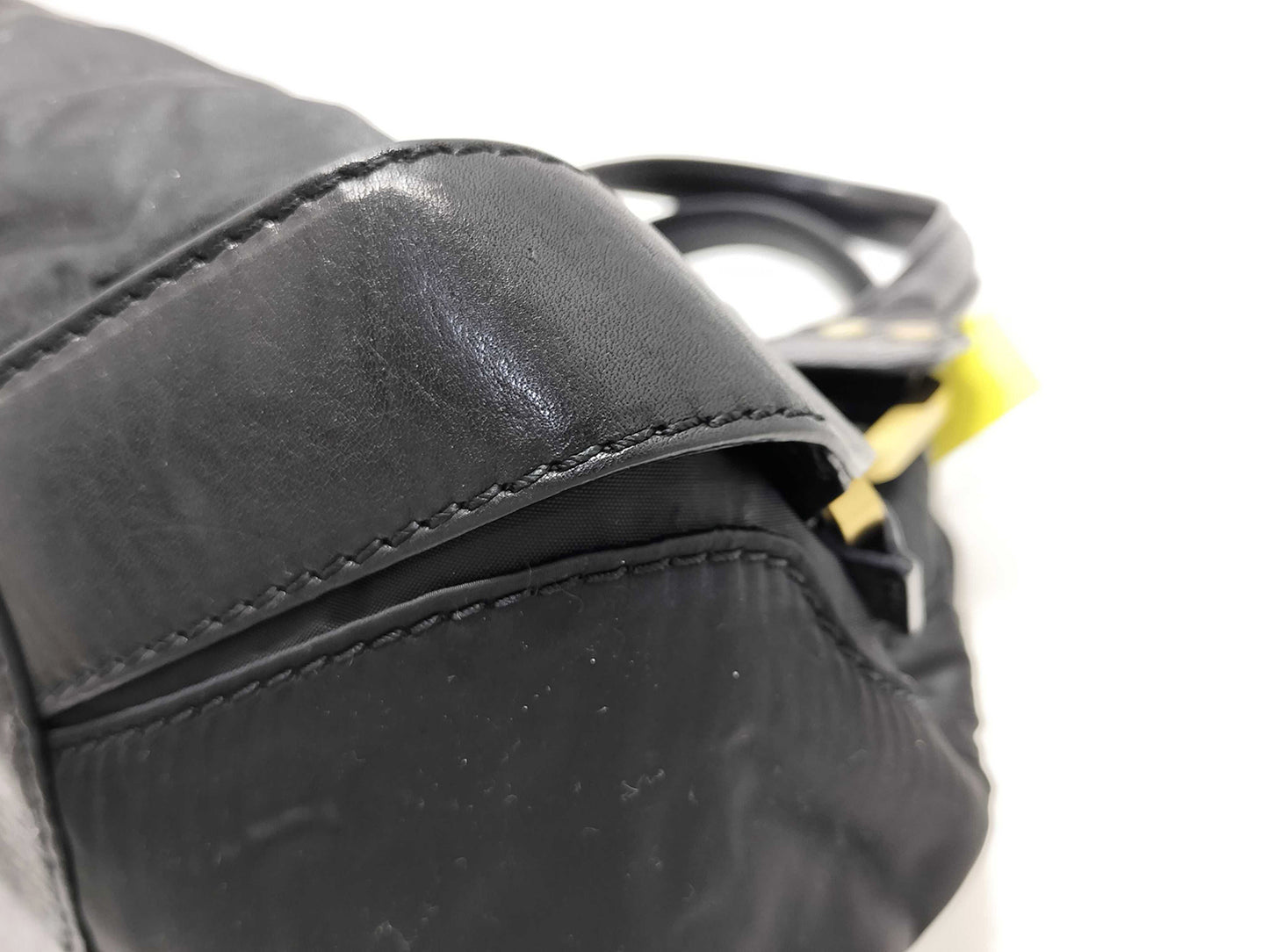 #1414 JIMMY CHOO Black Leather & Neoprene Maddy Bag