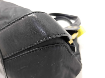 #1414 JIMMY CHOO Black Leather & Neoprene Maddy Bag