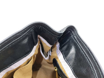 #1414 JIMMY CHOO Black Leather & Neoprene Maddy Bag