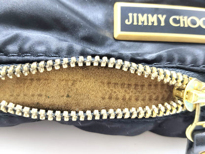 #1414 JIMMY CHOO Black Leather & Neoprene Maddy Bag