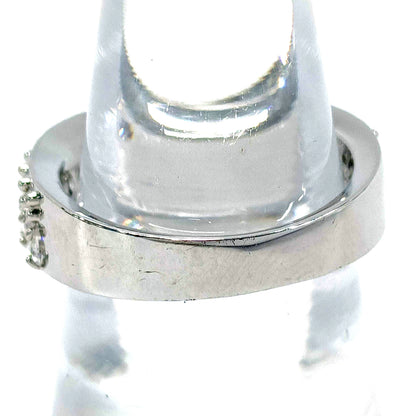 #1450 SWAROVSKI Hyperbola Cocktail Ring Mixed cuts Double Bands Rhodium-plated Size 52