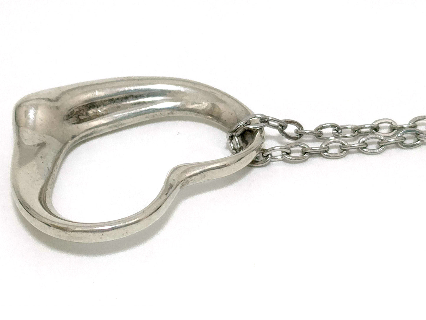 #1402 TIFFANY & CO Elsa Peretti Open Heart Silver Necklace