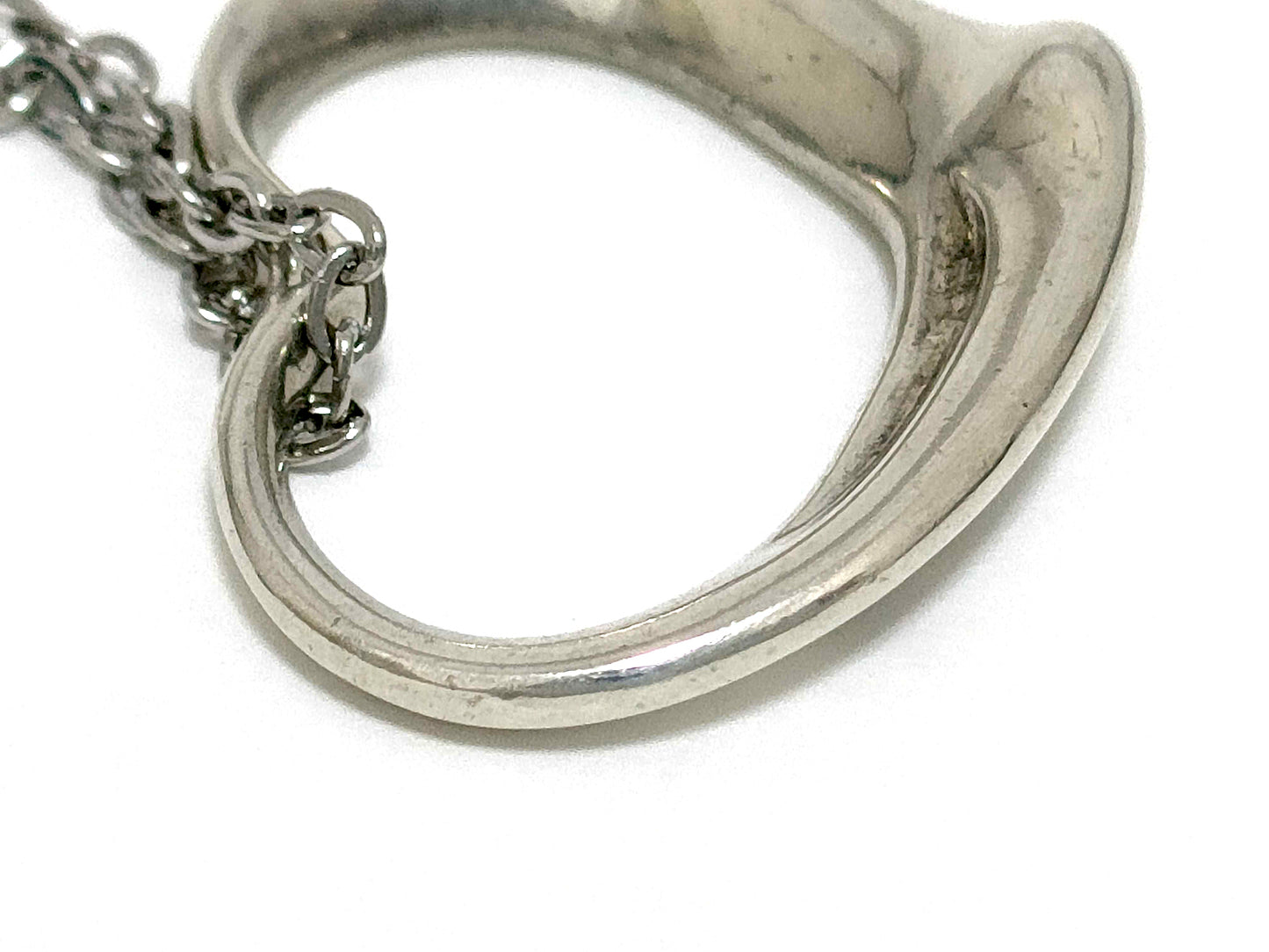 #1402 TIFFANY & CO Elsa Peretti Open Heart Silver Necklace