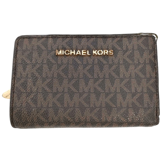 #1455 MICHAEL KORS Jet Set Logo Print Compact Wallet