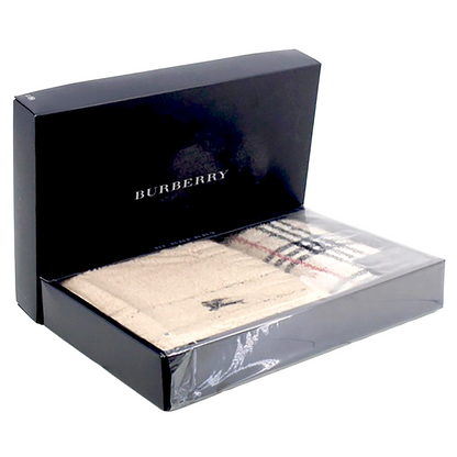 #1465 BURBERRY Set of 2 Archive Beige 100% Cotton Bath Towels