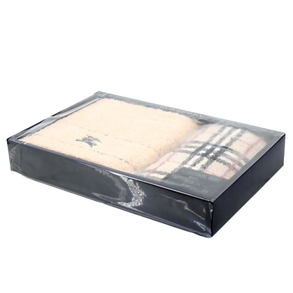 #1465 BURBERRY Set of 2 Archive Beige 100% Cotton Bath Towels