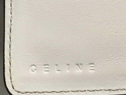 #1454 CELINE Triomphe Canvas Croc Embossed Leather Wallet