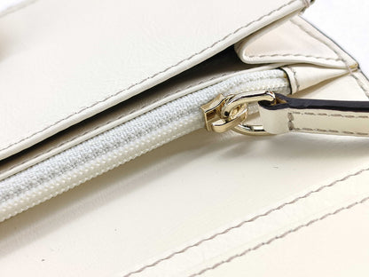 #1454 CELINE Triomphe Canvas Croc Embossed Leather Wallet