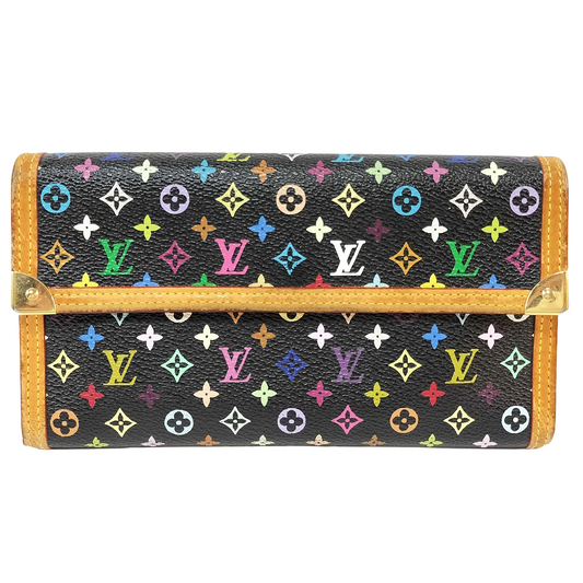 #3217 LOUIS VUITTON x Murakami Black Monogram Porte Tresor International Wallet