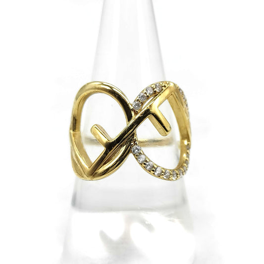#1121 FENDI Gold-plated F is Fendi Ring Size 7