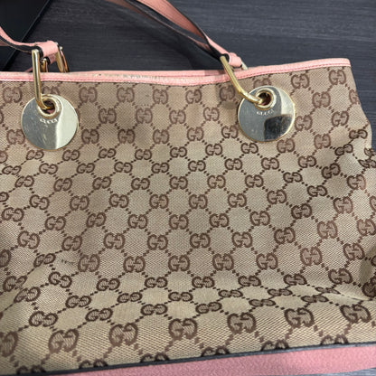 8880 GUCCI Brown Canvas Eclipse Tote