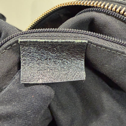 #8226 GUCCI Black GG Canvas Horsebit Bag