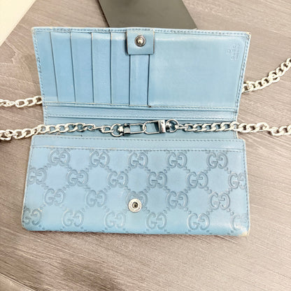 #8236 GUCCI Blue Guccissima Wallet