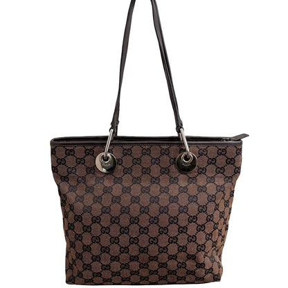 #9113 GUCCI Brown Canvas Eclipse Tote