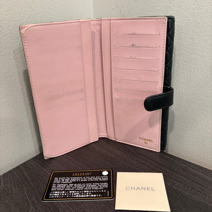 #3229 CHANEL Black Micro Quilt Wallet