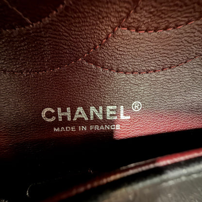 #1197 CHANEL Black Lambskin Classic Jumbo Double Flap Bag