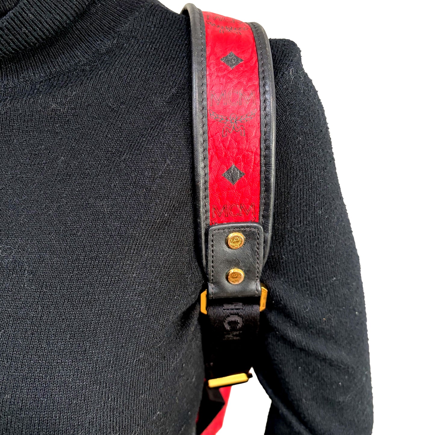 #9105 MCM Red Hermosa Backpack MSRP $1280