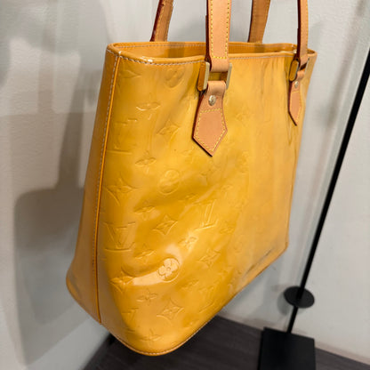 8856 LOUIS VUITTON Yellow Ombre Vernis Houston Tote