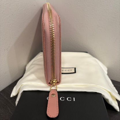 #1101-18 GUCCI Pink Guccissima Zip Wallet