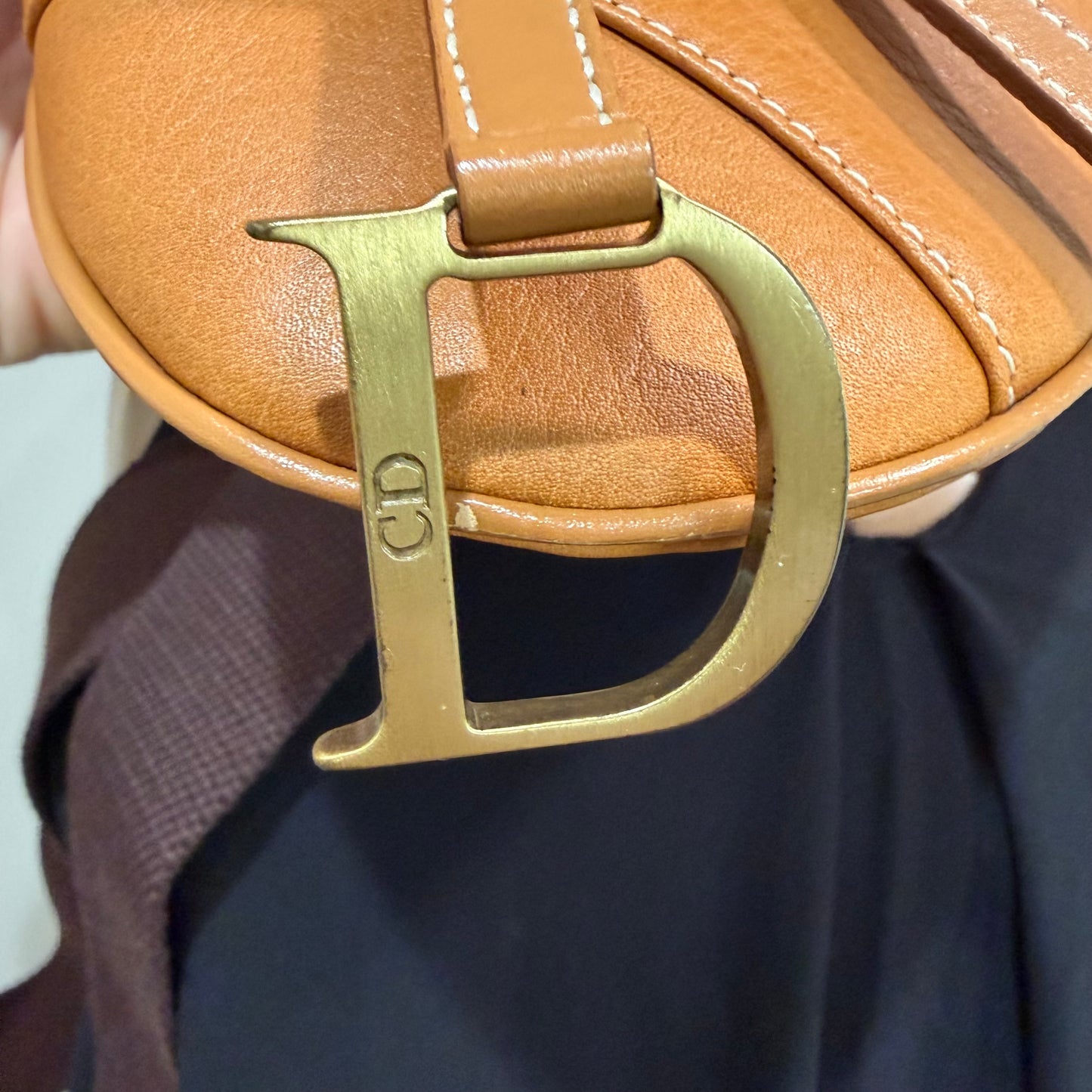 #1120 CHRISTIAN DIOR Mini Leather Saddle Pouch Belt Bag