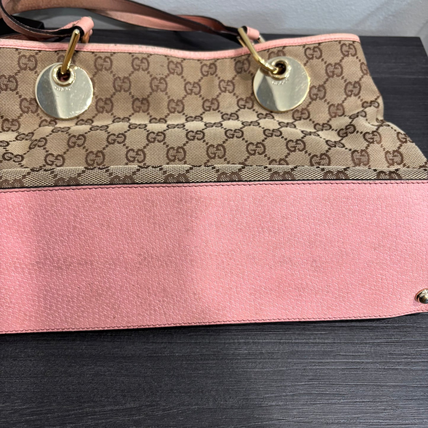 8880 GUCCI Brown Canvas Eclipse Tote