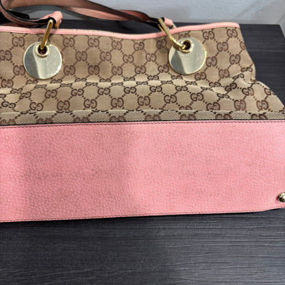 8880 GUCCI Brown Canvas Eclipse Tote