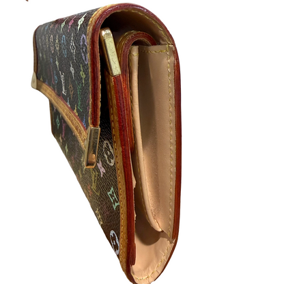 #3217 LOUIS VUITTON x Murakami Black Monogram Porte Tresor International Wallet