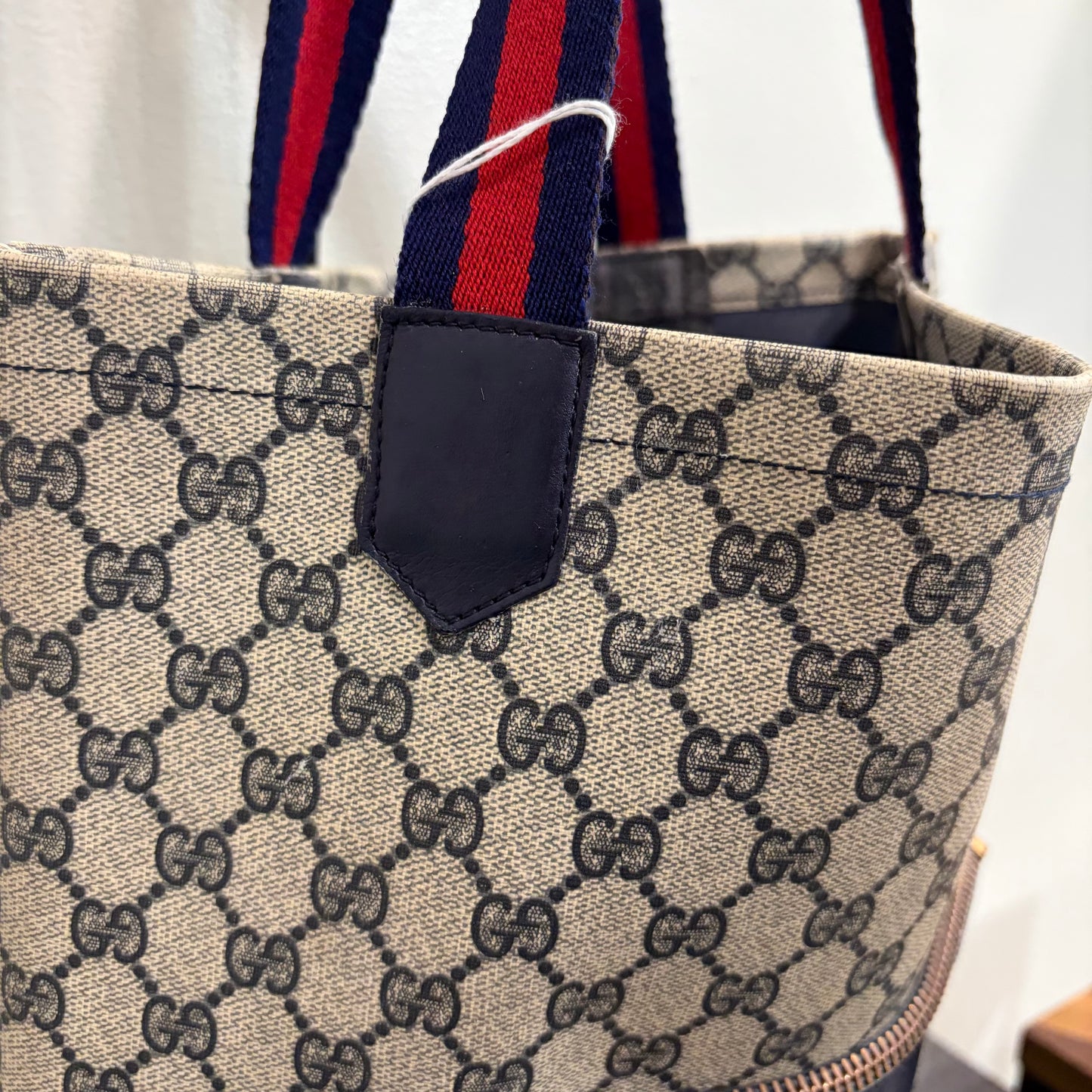 1215-05 GUCCI Large Navy Blue Tote