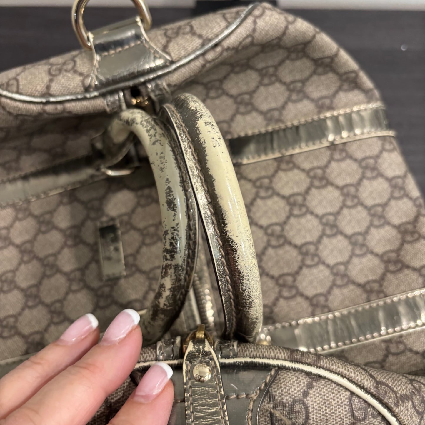 1106 GUCCI Brown/Gold Boston Bag