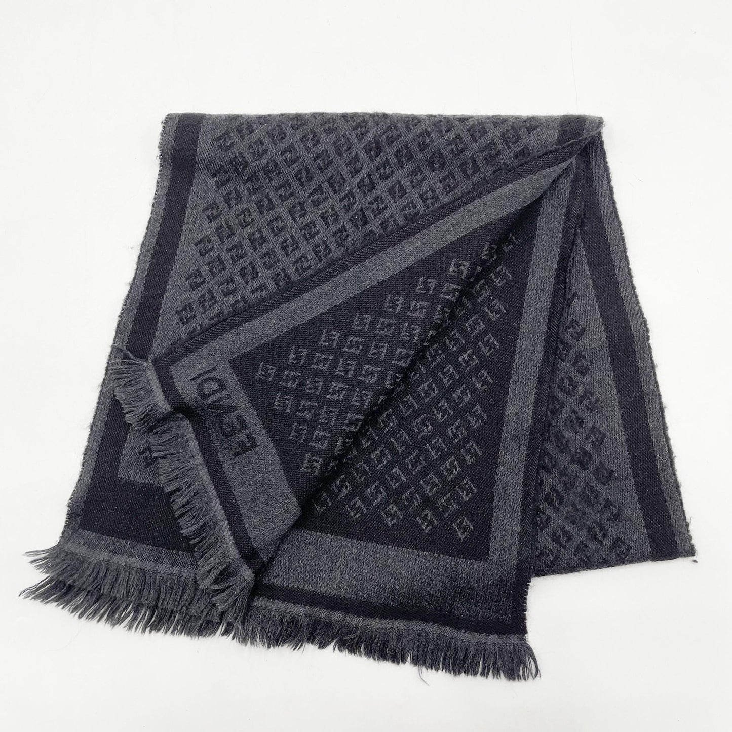 #107 FENDI Charcoal Wool Scarf