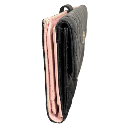 #3229 CHANEL Timeless Medallion Coco Mark Logo Lambskin Micro Quilt Wallet