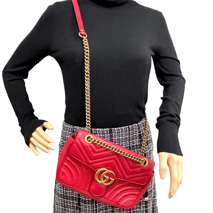 8866 GUCCI Red Small Marmont MSRP $2600