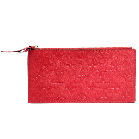 #1387 LOUIS VUITTON Red Empreinte Leather Coin Zippy