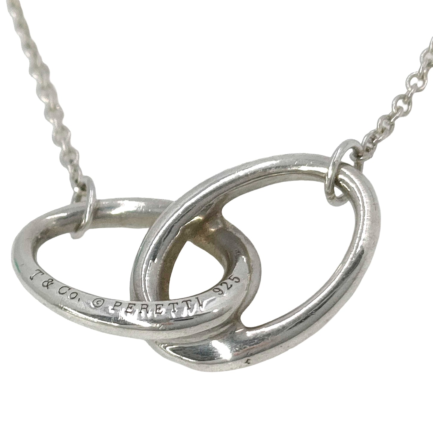 #1389 TIFFANY & CO Elsa Peretti Double Loop 925 Silver Necklace