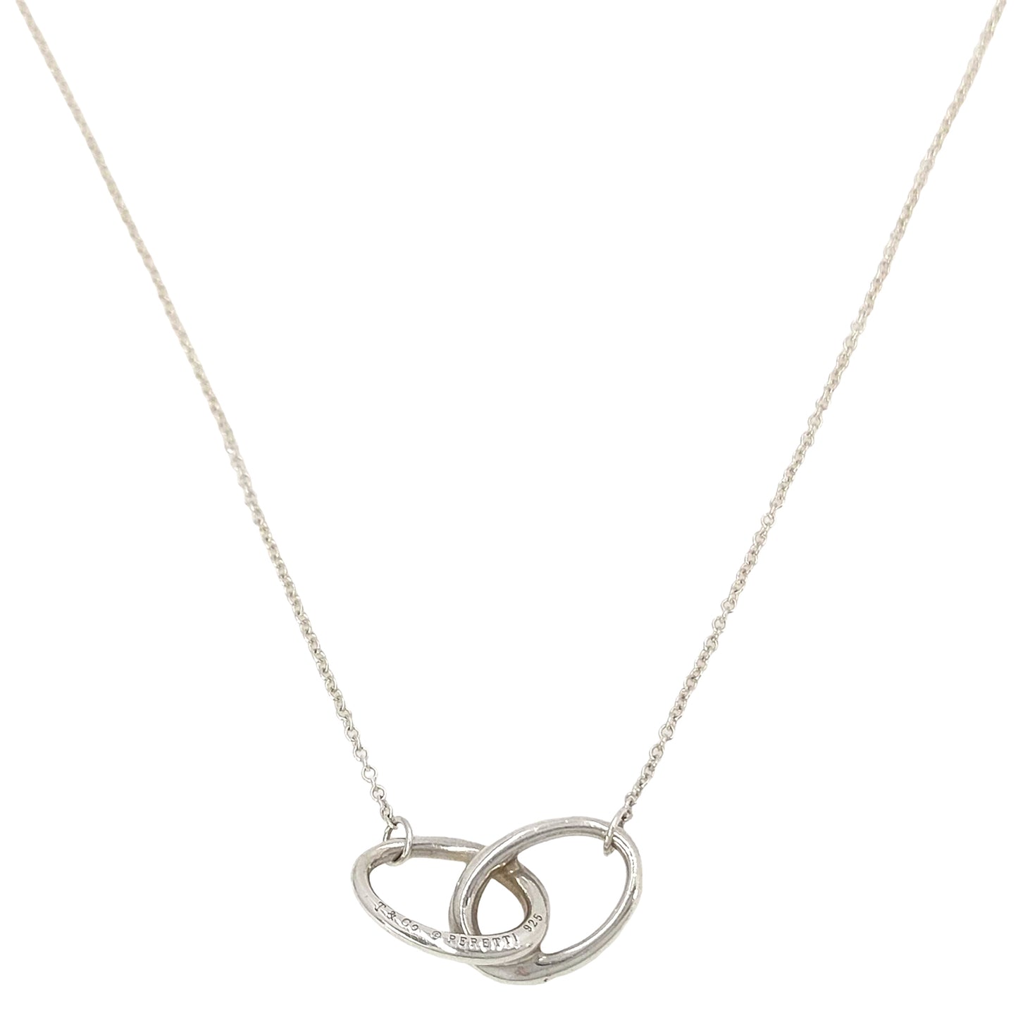 #1389 TIFFANY & CO Elsa Peretti Double Loop 925 Silver Necklace