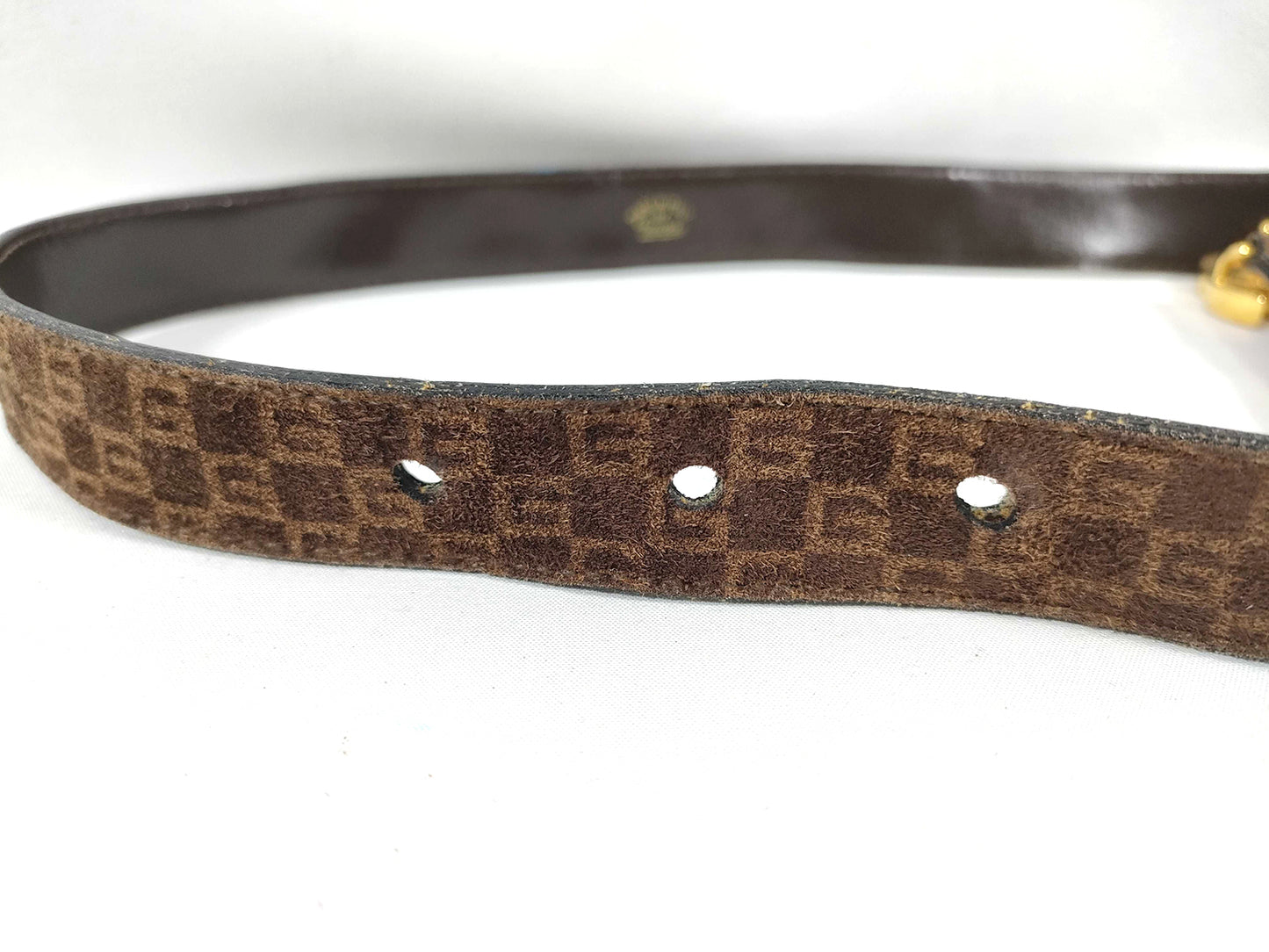 #3232 GUCCI GG Suede Brown Belt (70cm, 27in)