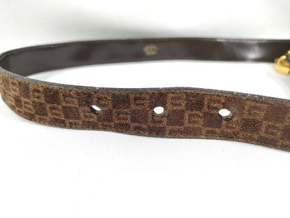 #3232 GUCCI GG Suede Brown Belt (70cm, 27in)