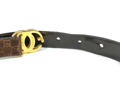 #3232 GUCCI GG Suede Brown Belt (70cm, 27in)