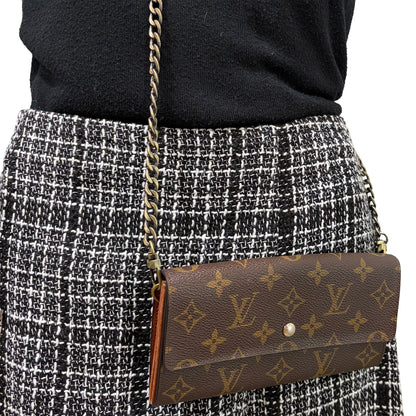 #1101-02 LOUIS VUITTON Monogram Wallet with Removable Chain